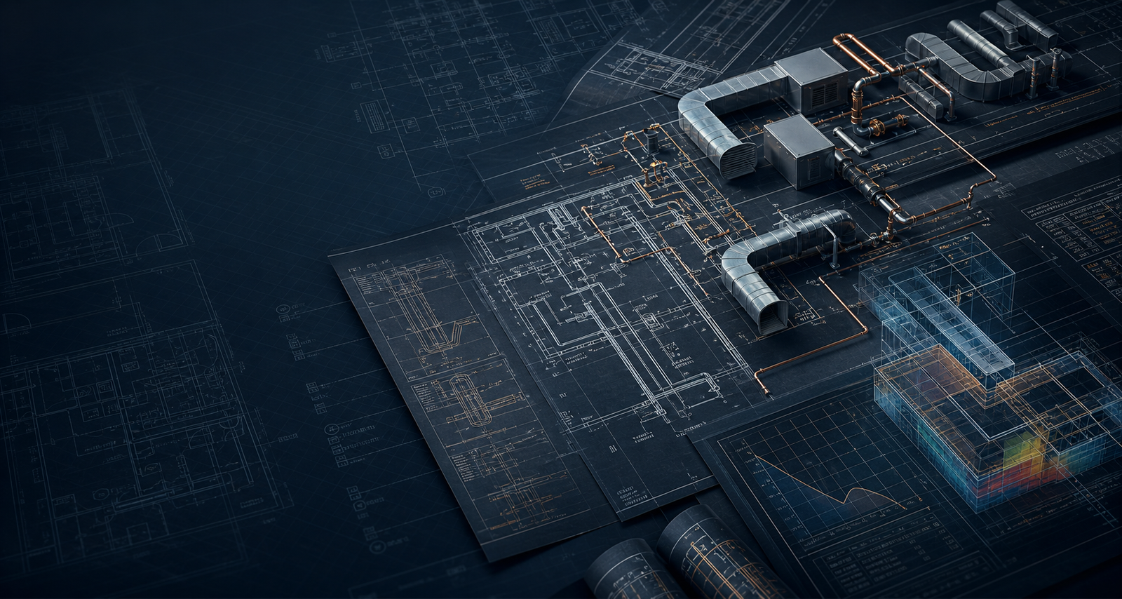 Calgary mechanical engineering firm reviewing HVAC and MEP coordination plans