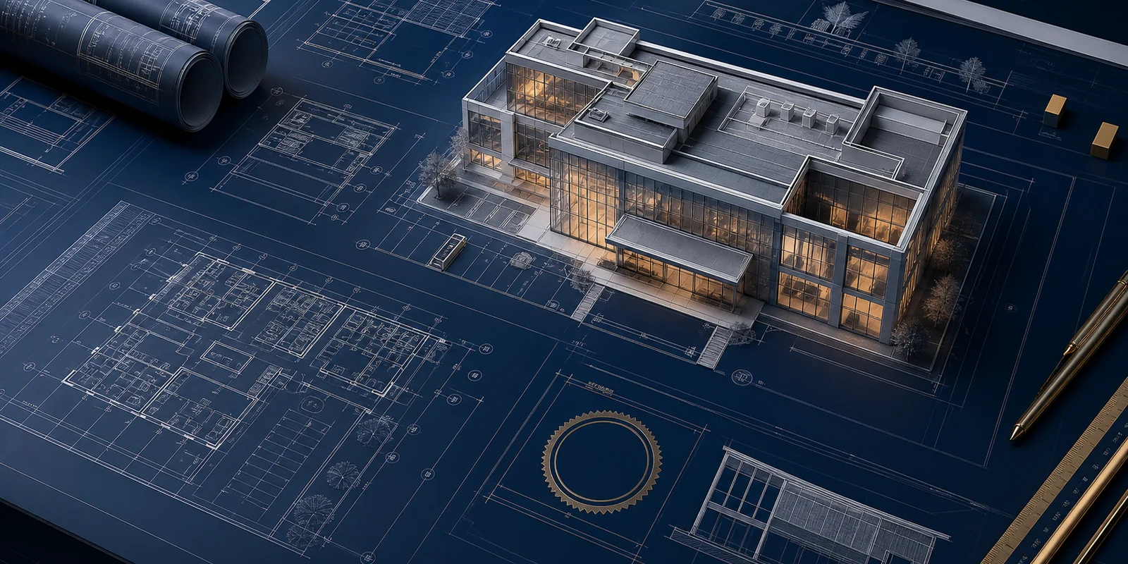 Premium coordinated building permit drawing visualization